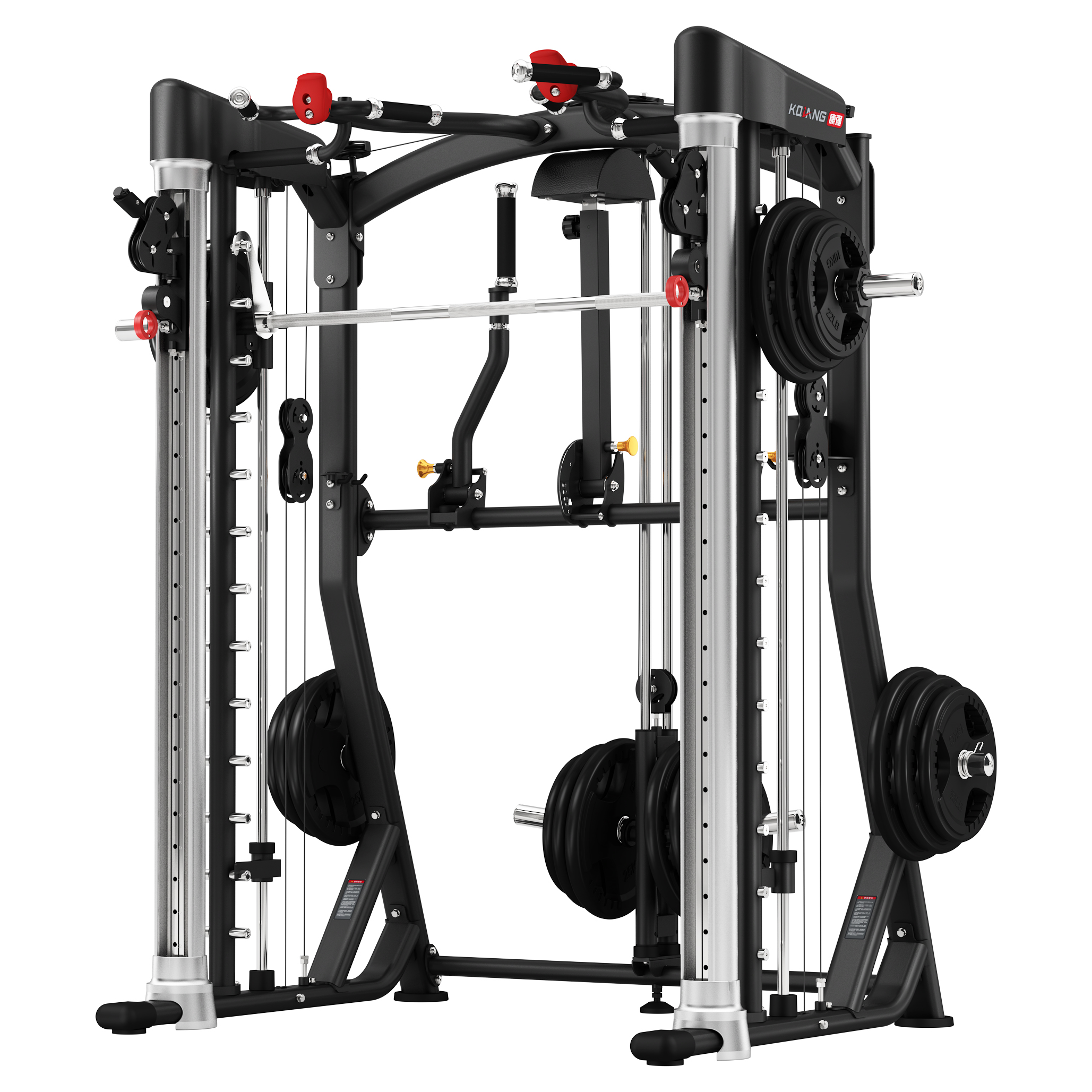 leyu.乐鱼多功能史密斯机4068移动飞鸟综合训练器健身器材龙门架举重床深蹲卧推杠铃架