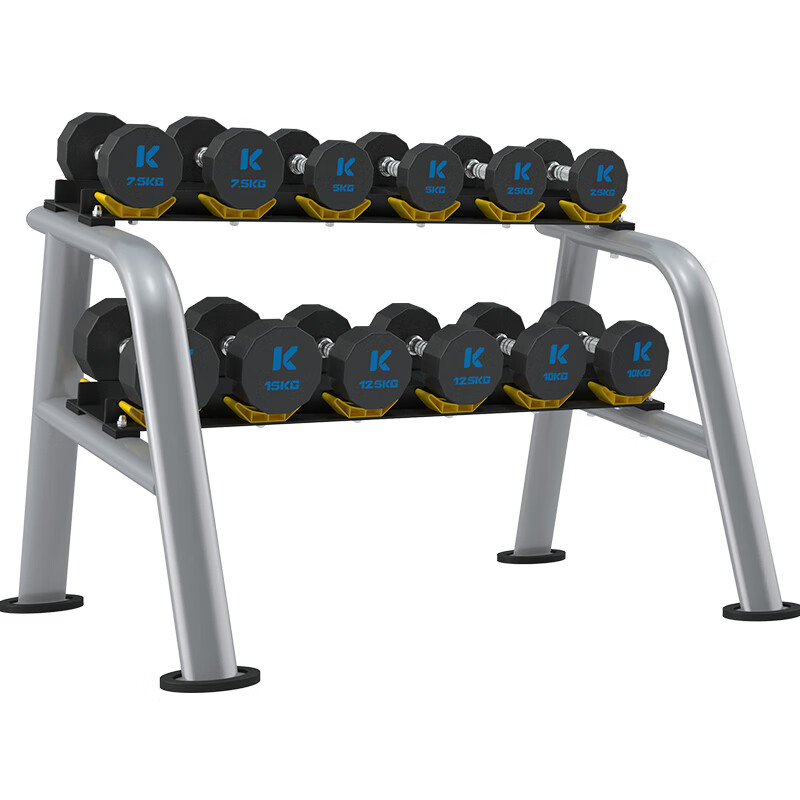 leyu.乐鱼TPU12边哑铃套装室内专业力量运动健身器材YLT-12T 105KG