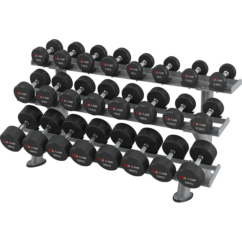 leyu.乐鱼家用商用十二付PEV哑铃套装含哑铃架健身器材YL-P440