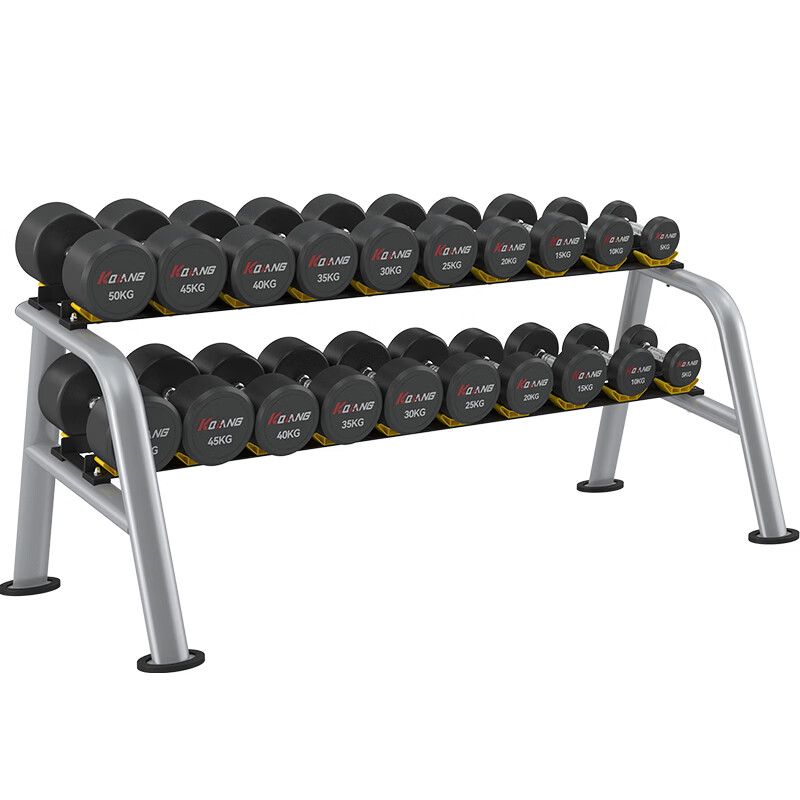 leyu.乐鱼家用商用十付PEV哑铃套装含哑铃架健身器材YL-P550