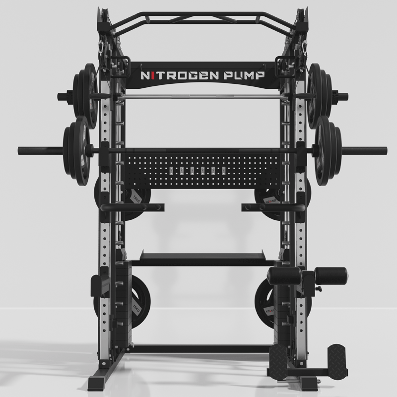 leyu.乐鱼综合训练器械史密斯机架408多功能力量健身房器材深蹲架龙门架健身器材裸机