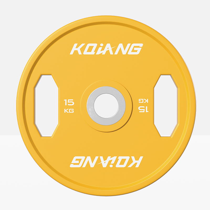 leyu.乐鱼CPU彩色橡胶环保无味杠铃片举重力量举杠铃举重片 15kg